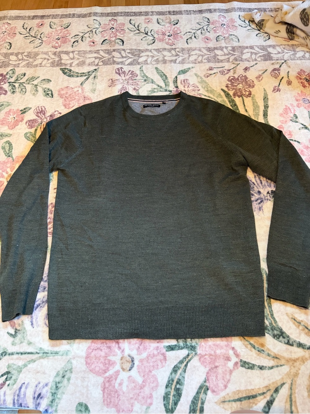 Brave Soul Olive Green Crewneck Sweater